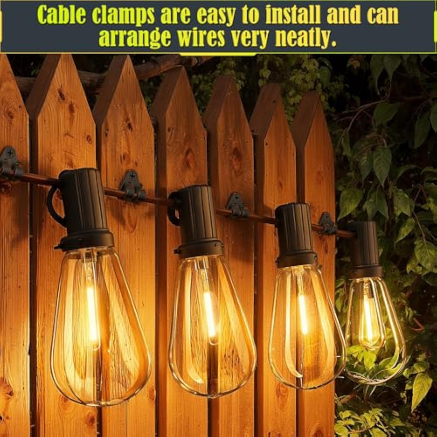 Hooks For Outdoor String Lights Clips, Christmas Light Clips Weatherproof, Lights Hanger Hooks For Hanging Christmas Light, Fairy Light, Cable, Holiday Decor - Black, 50 Pack