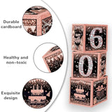 Rose Gold 60Th Birthday Decorations For Woman,Birthday Decorations For Women Girls Black And Pink Balloon Boxes Birthday Party Favors