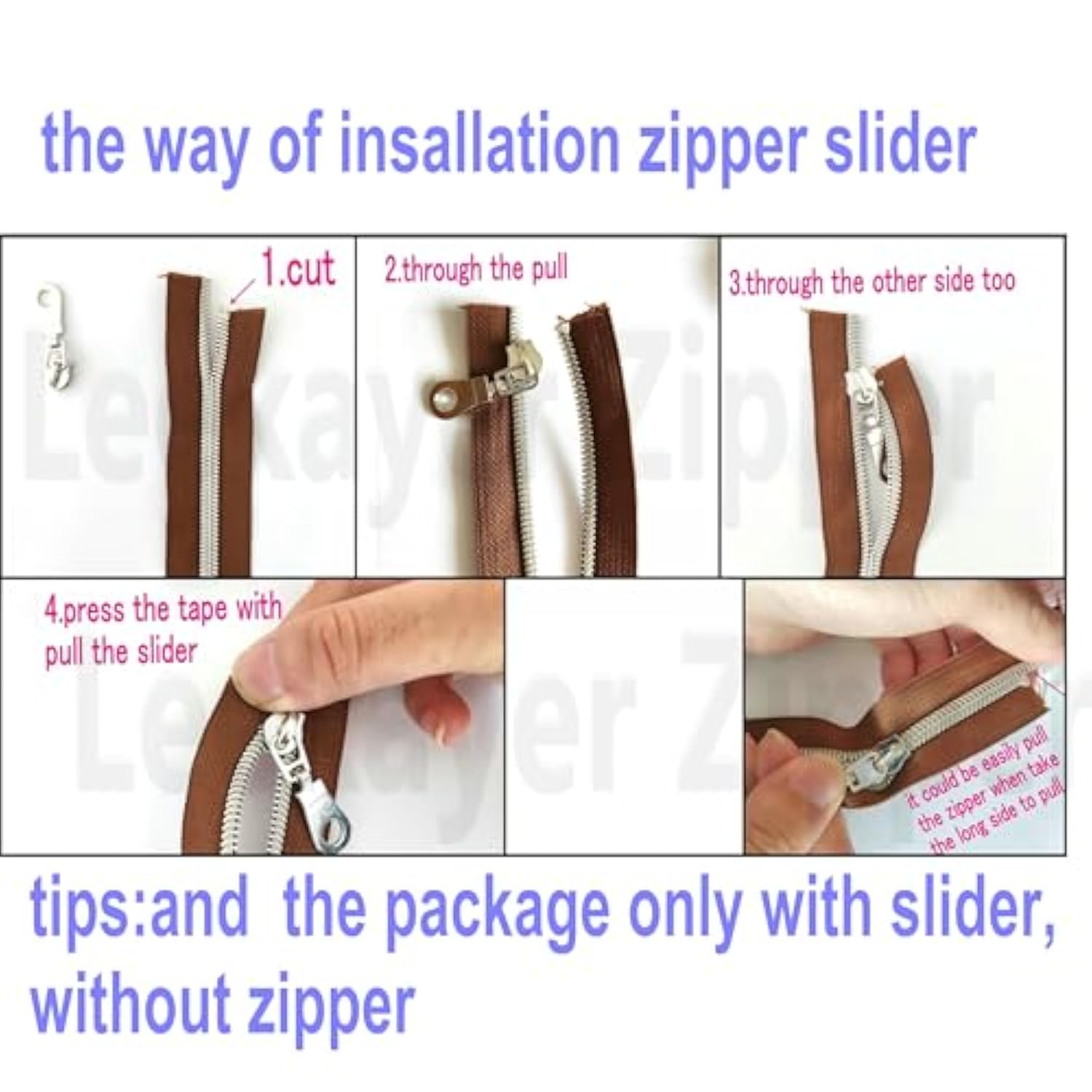 50Pcs #5 Rose Gold Pulls For Nylon Coil Zippers Metal Zipper Sliders F