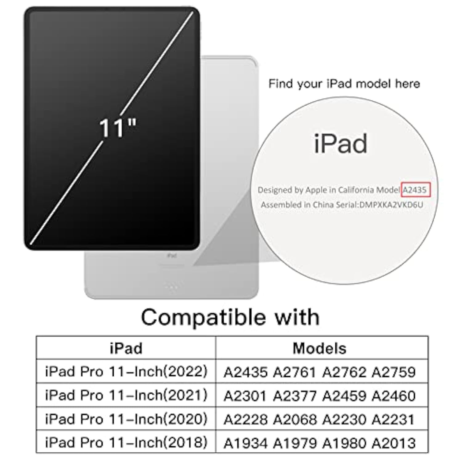 JETech Case for iPad Pro 11-Inch 2022/2021/2020/2018 Model (4th/3rd/2nd/1st Ge
