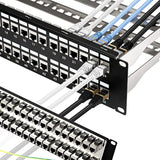 Patch Panel 48 Port Cat6A With Inline Keystone 10G Support, Coupler Patch Pane