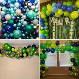 Blue And Green Balloon Garland Kit, Navy Blue Dark Green Balloon Garla