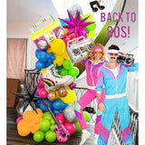 160-Pc 80s Music Theme Balloon Arch Kit with Guitar & Disco Ball