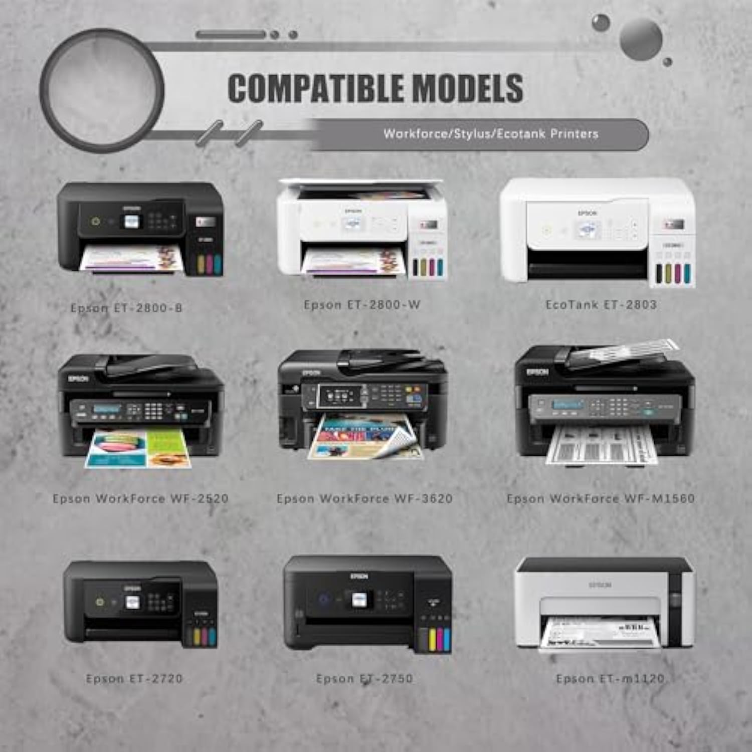 2 Prong Power Cord Charger Replacement For Epson Workforce, Stylus, Ecotank Printer, Et-2800 Wf-2520 Wf-3620 Wf-M1560, Et-2720 Et-2750 Et-2650 Et-M1120 Et-M1170 Et-3760 Et-3750 Printer Charging Cable