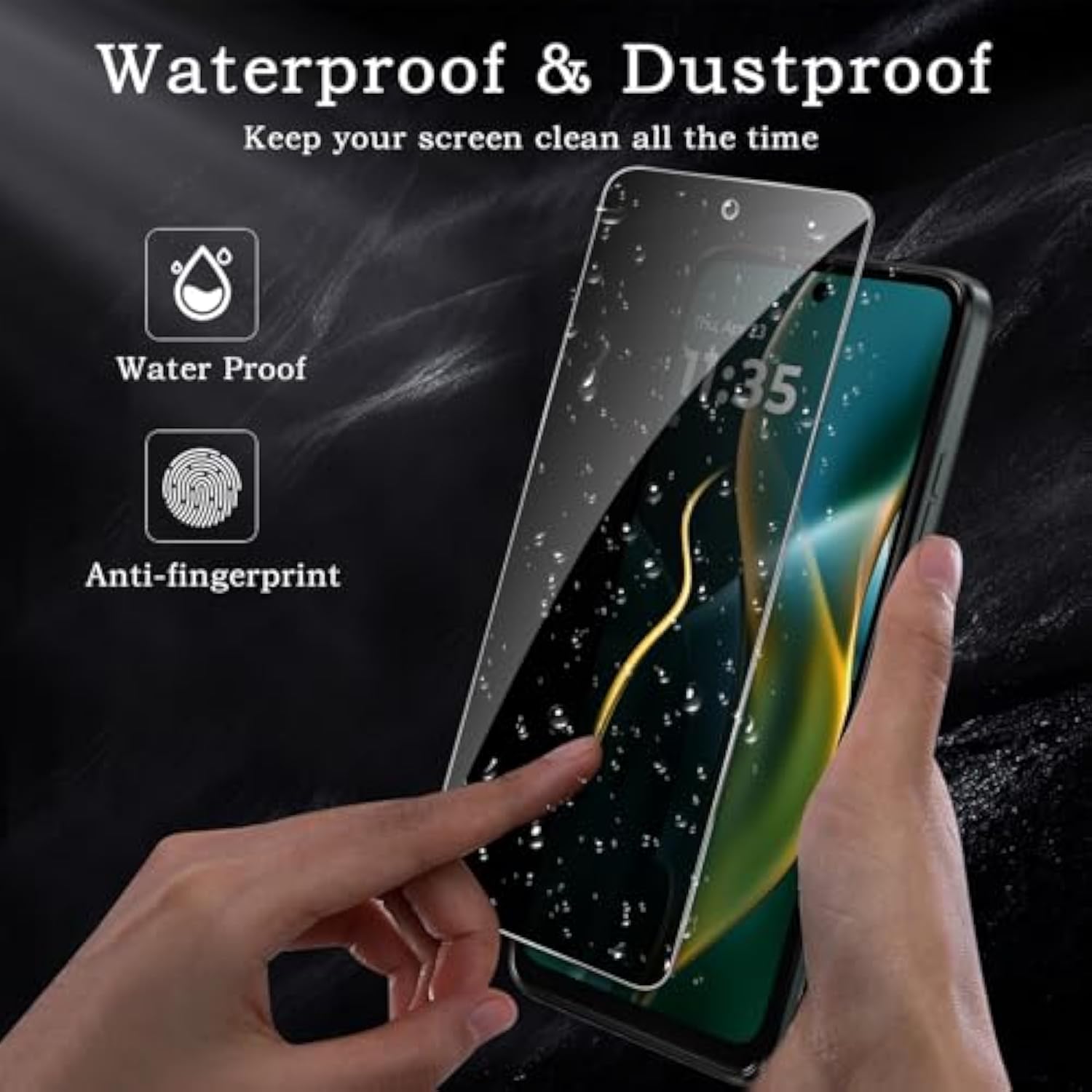 Privacy Screen Protector For Motorola Moto G 5G 2025, Shatterproof Tempered Glass Accessories, Anti Spy Tempered Glass Film, Case Friendly Ultra Resistant 9H Hardness Anti-Glare Hd Black -3 Pack