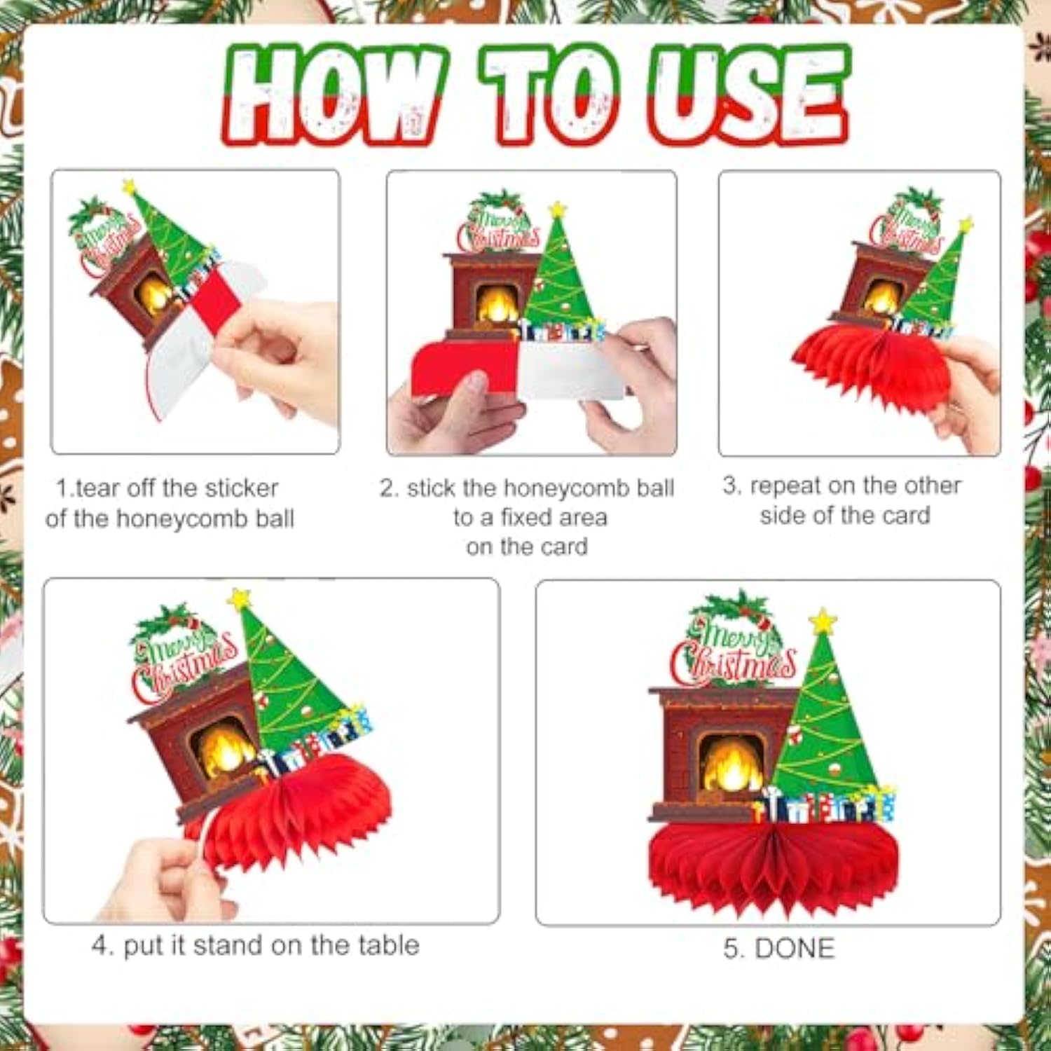 9-Piece Christmas Table Centerpieces for Holiday Party Decorations