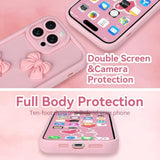 Cute Cases For Iphone 11 Pro Max, Pink 3D Bowknot Design Soft Shockproof Protective Phone Cover For Girls Women