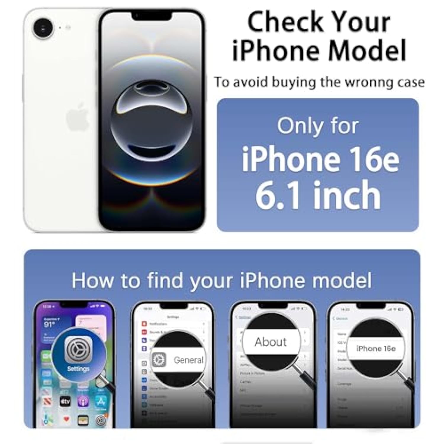 Magnetic For 16E Case [Mil-Grade Drop Protection] [Compatible With Magsafe] Shockproof Slim Translucent Matte Protective Phone Case, Black