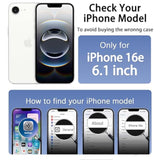 Magnetic For 16E Case [Mil-Grade Drop Protection] [Compatible With Magsafe] Shockproof Slim Translucent Matte Protective Phone Case, Black
