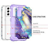 Galaxy S21 FE 5G Case, Three Layer Heavy Duty Shockproof Protection Hard Plastic Bumper + Soft Silicone Rubber Protective Case for Samsung Galaxy S21 FE 5G, Purple