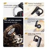 Open Ear Bluetooth 5.4 Headset, Wireless Mono Earpiece With Enc Noise Cancelling Mic, 30H Talk Time Single Ear Headphone For Work Driving, Compatible With Iphone Samsung Android Phones