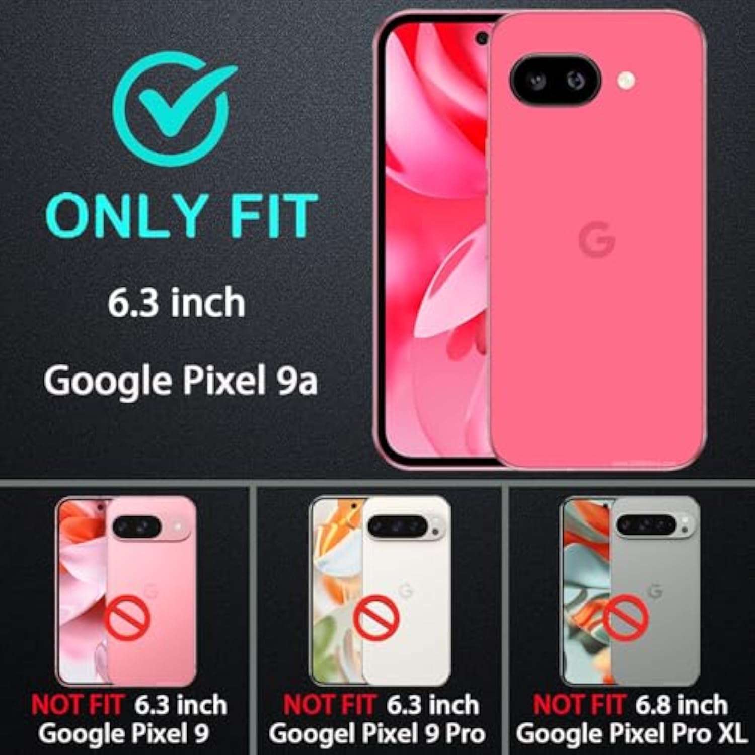 For Google Pixel 9A Case, Military Grade 3 In 1 Heavy Duty Shockproof/Drop Proof/Dust Proof Case With 2Pcs Tempered Glass Screen Protector & 1Pcs Camera Lens Protector (Black/Black)