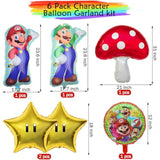 133pc Mario Birthday Party Balloon Kit Latex & Foil Arch Garland Set