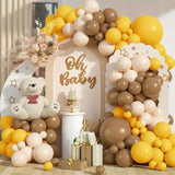 Orange Brown Nude Balloon Arch Kits - 134Pcs Orange Apricot Tan Latex Balloons Garland - Ideal For Neutral Baby Shower Gender Reveal Sunflower Bee Theme Birthday Party Decorations Supplies