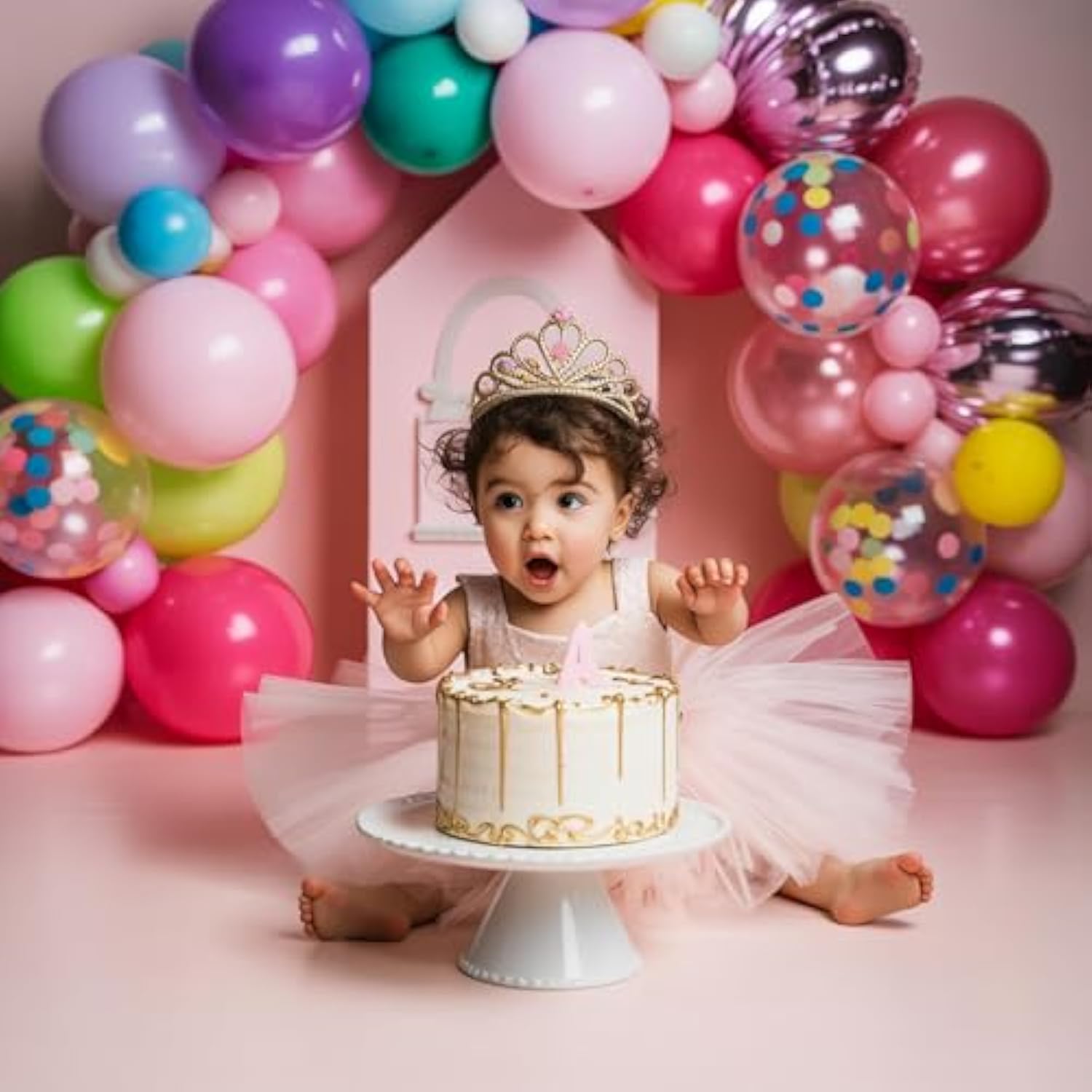 Pink Blue Purple Balloon,50 Pcs 12 Inches Hot Pink Metallic Purple Teal Yellow Green Balloons Confetti Balloons For Kids Magic Theme Birthday Decoration Baby Shower Engagement Party Decor