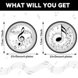 50Pcs 7Inch Musical Note Plates Music Themed Tableware Newborn Baby Shower Musical Notes Disposable Paper Dinnerware For Picnic Dessert Kids Party Baby Shower Birthday Music Party Decorations