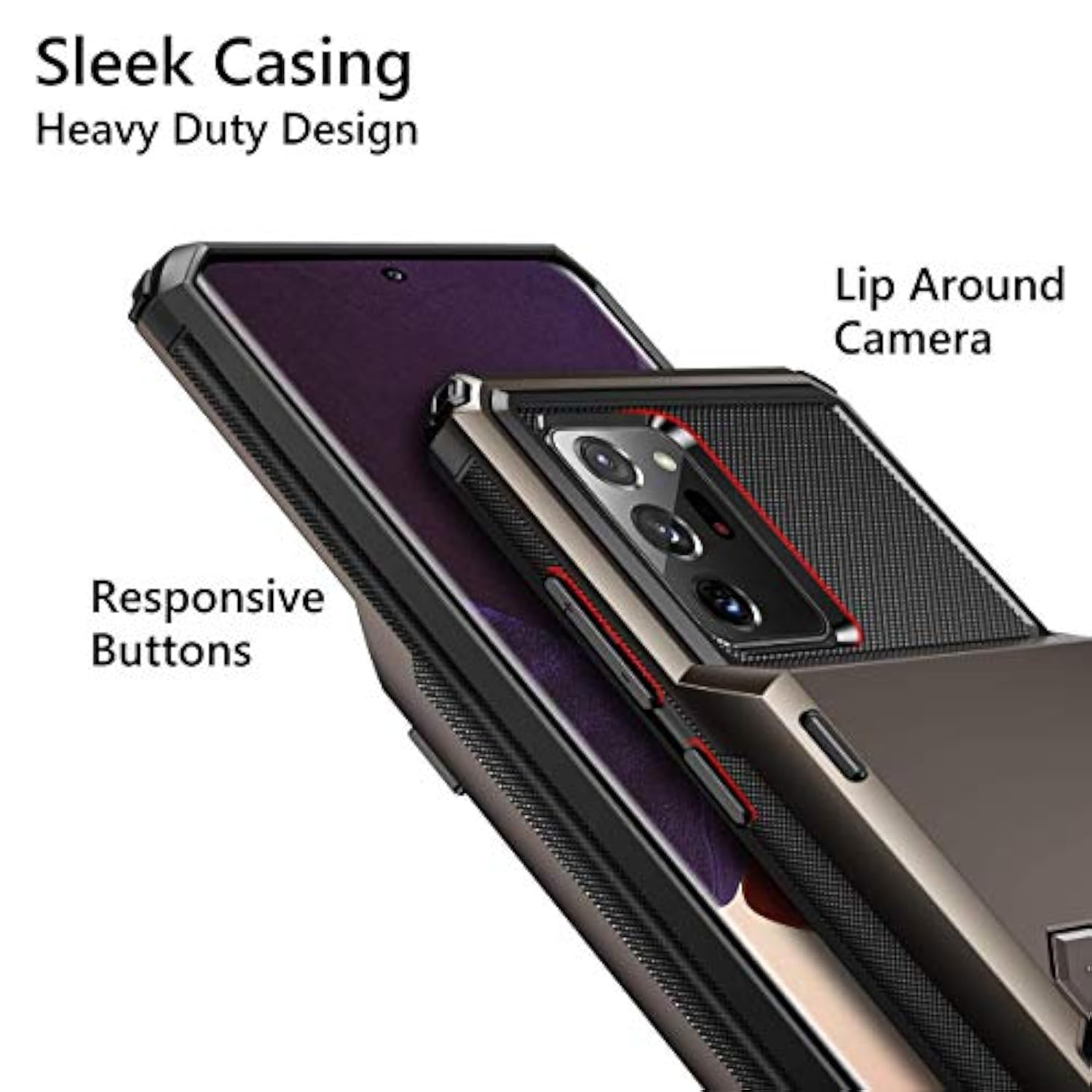 For Galaxy Note 20 Ultra Case 5G Wallet 4-Card Flip Cover Credit Card Holder Slot Back Pocket Dual Layer Protective Hybrid Hard Shell Bumper Armor Case For Samsung Note 20 Ultra 6.9 Gun Metal