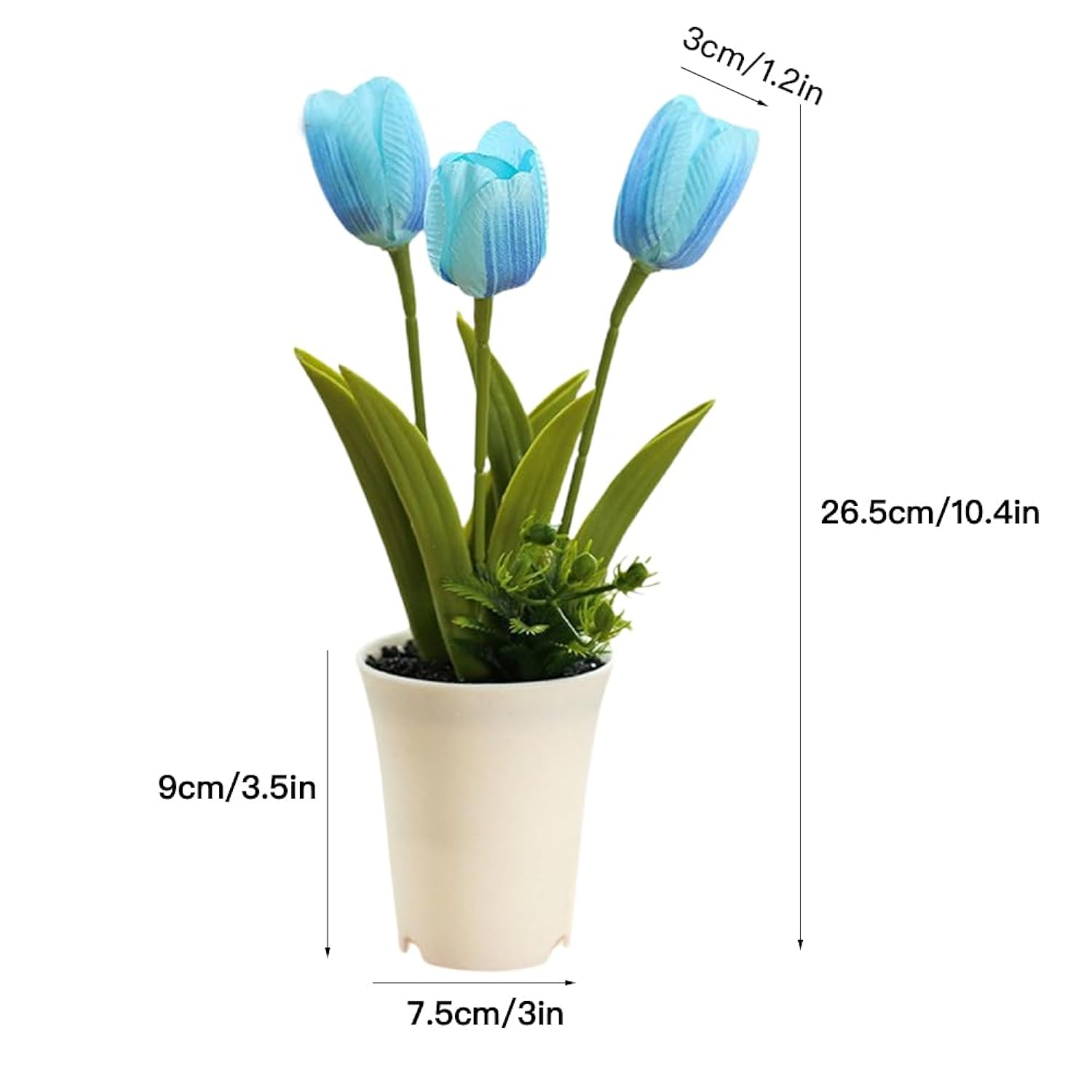3 Pack Artificial Potted Flowers Small Faux Plants In White Pot Mini Artificial Tulips Potted Flower For Bathroom Home Office Desk Table Shelf Decoration Indoor