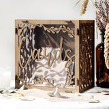 Wedding Card Box With Window, Brown Wooden Box Wedding Decorations For Reception, Money Index Card Box For Wedding Bridal Shower Rustic Wedding Decor Party Decorations