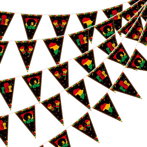 5 Pcs Juneteenth Pennant Banner, Triangle Bunting Cardstock