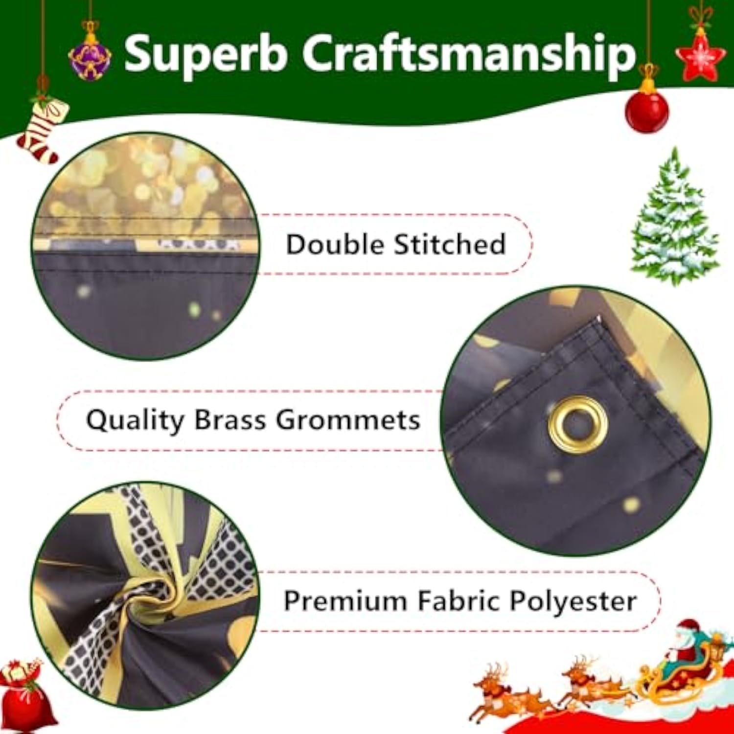 Extra Large Happy New Year Banner 72x48in Firework Balloons Party Backdrop