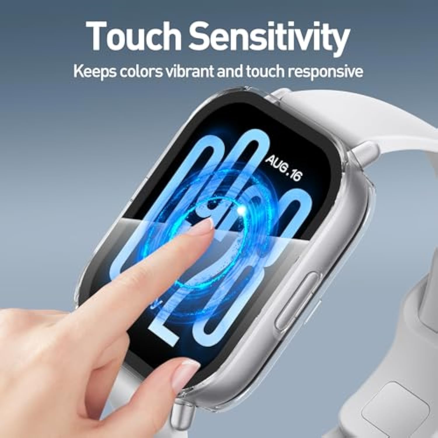3-Pack For Redmi Watch 5 Active Case, [Anti-Scratch] Tempered Glass Screen Protector, All-Round Hard Pc Protective Cover Bumper -Black+Clear+Blue