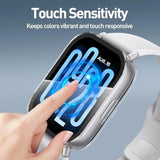 3-Pack For Redmi Watch 5 Active Case, [Anti-Scratch] Tempered Glass Screen Protector, All-Round Hard Pc Protective Cover Bumper -Black+Clear+Blue