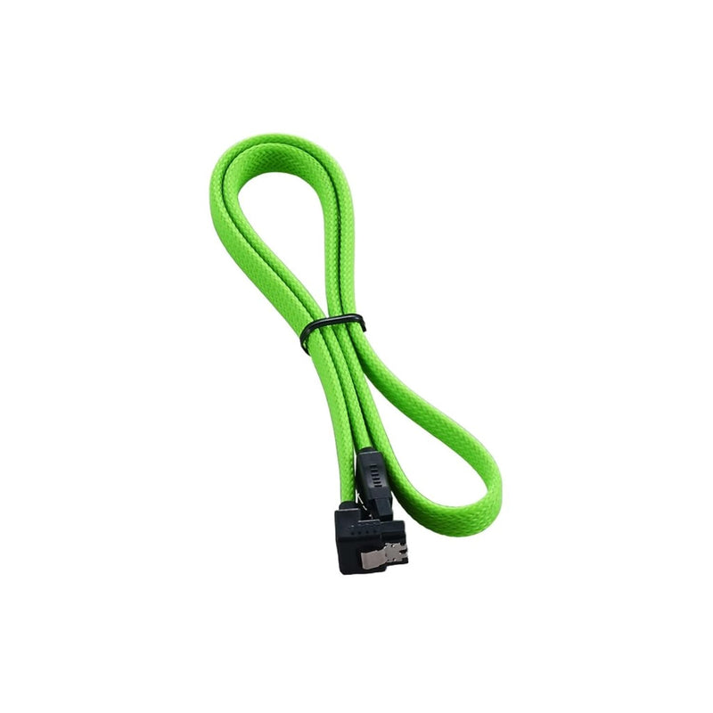 CableMod ModMesh Sleeved Right Angle SATA 3 Cable (Light Green, 60cm)