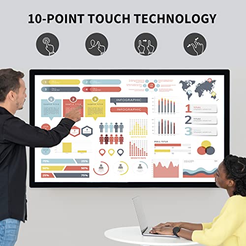 65 Inch Interactive Touchscreen Monitor, Smart Board With 4K Display, Win-11 Electronic Whiteboard Touch Screen Pc For Office And Classroom, Core I7 Ram 8G & Rom 512G
