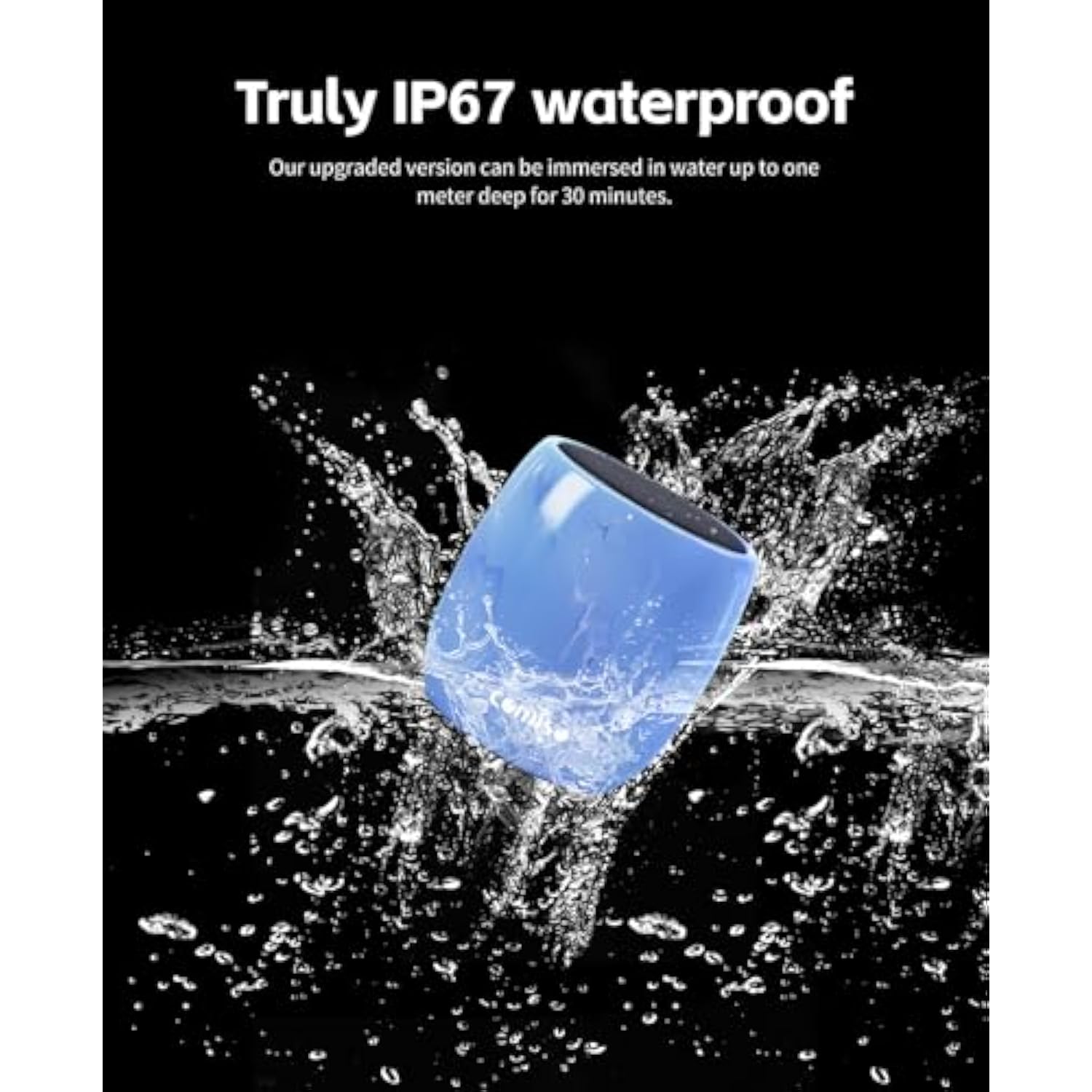 comiso Small Bluetooth Speaker, IPX7 Waterproof Speaker with Robust Bass and Stereo Sound, Wireless Speakers with Hands-Free Call, Portable Speakers for Hiking, Car or Trip, Ideal Gift for Men, Women