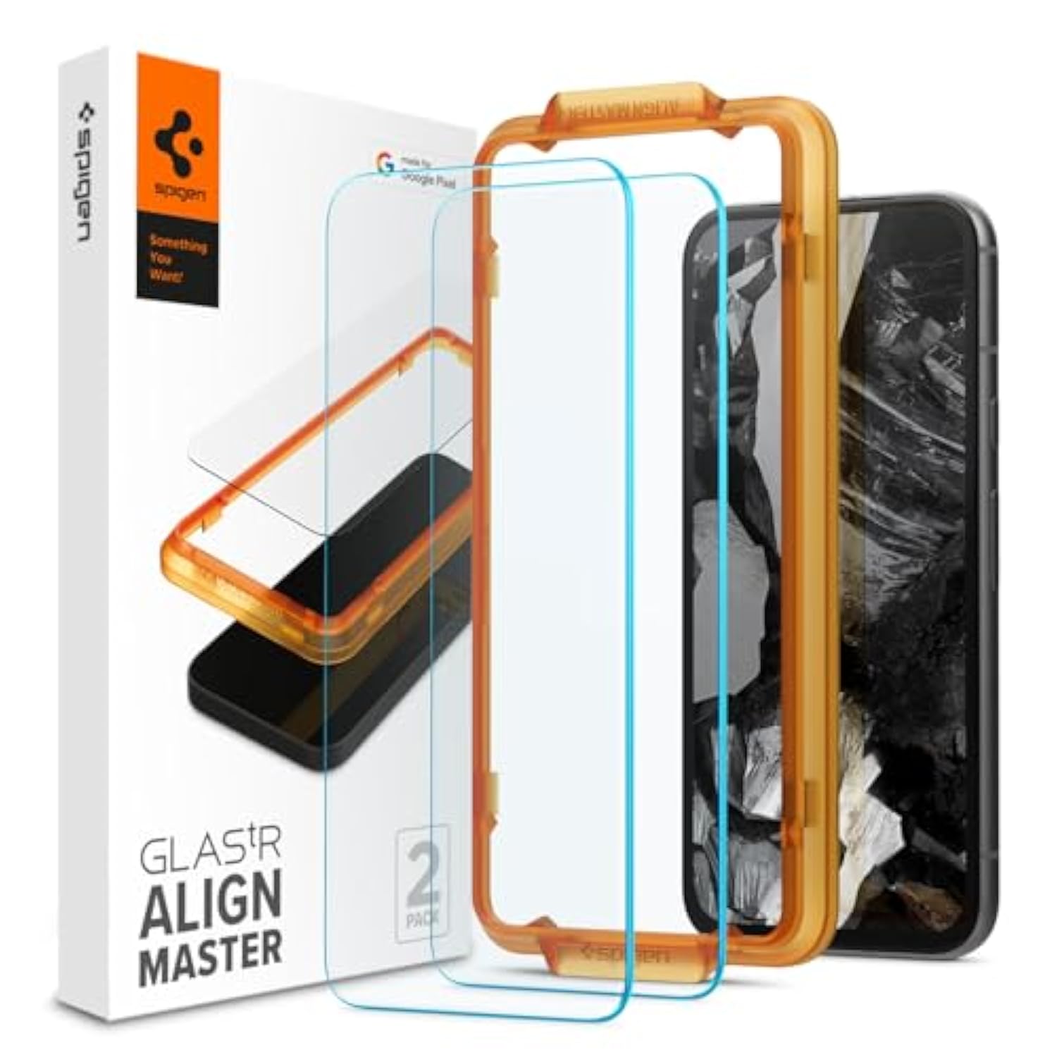 Spigen Tempered Glass Screen Protector [GlasTR AlignMaster] Designed for Pixel 8a [Case Friendly] - 2 Pack…