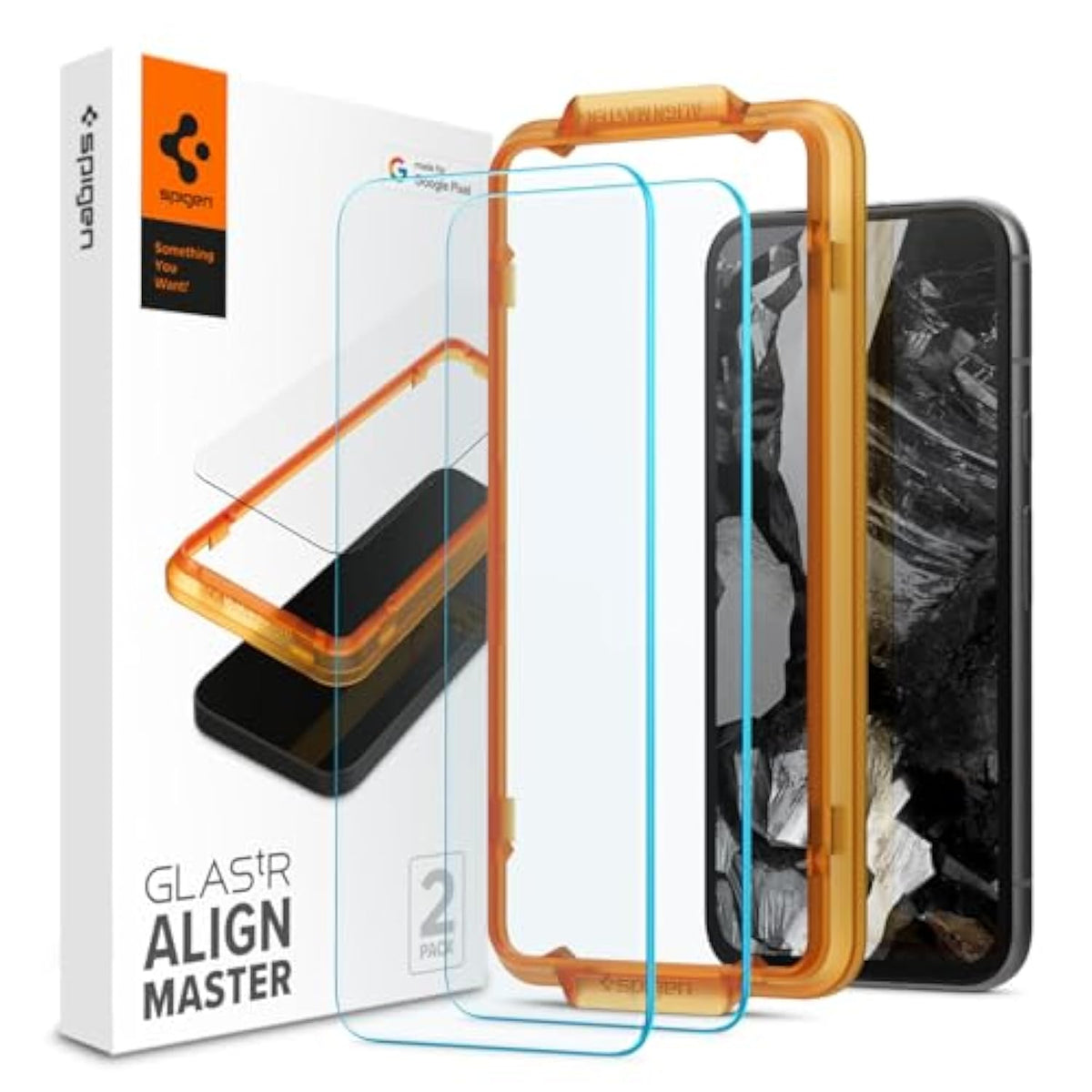 Spigen Tempered Glass Screen Protector [GlasTR AlignMaster] Designed for Pixel 8a [Case Friendly] - 2 Pack…