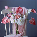 6 Pcs 27" Simulation Large Artificial Anthurium Lily Flowers Permanent Flower For Home Decoration Bouquet And Green Leaf? Wedding Festival Decoration Flower Arrangement (Pink)