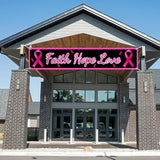 Large Breast Cancer Awareness Banner Pink Ribbon 98x19 In