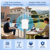 Ax3000 Outdoor Wifi 6 Extender - Long Range Outdoor Wifi Extender Signal Booster, Ip67 Weatherproof & Poe Support For Large Yard, Farm, Rv, Works With Starlink & Up To 256+ Devices