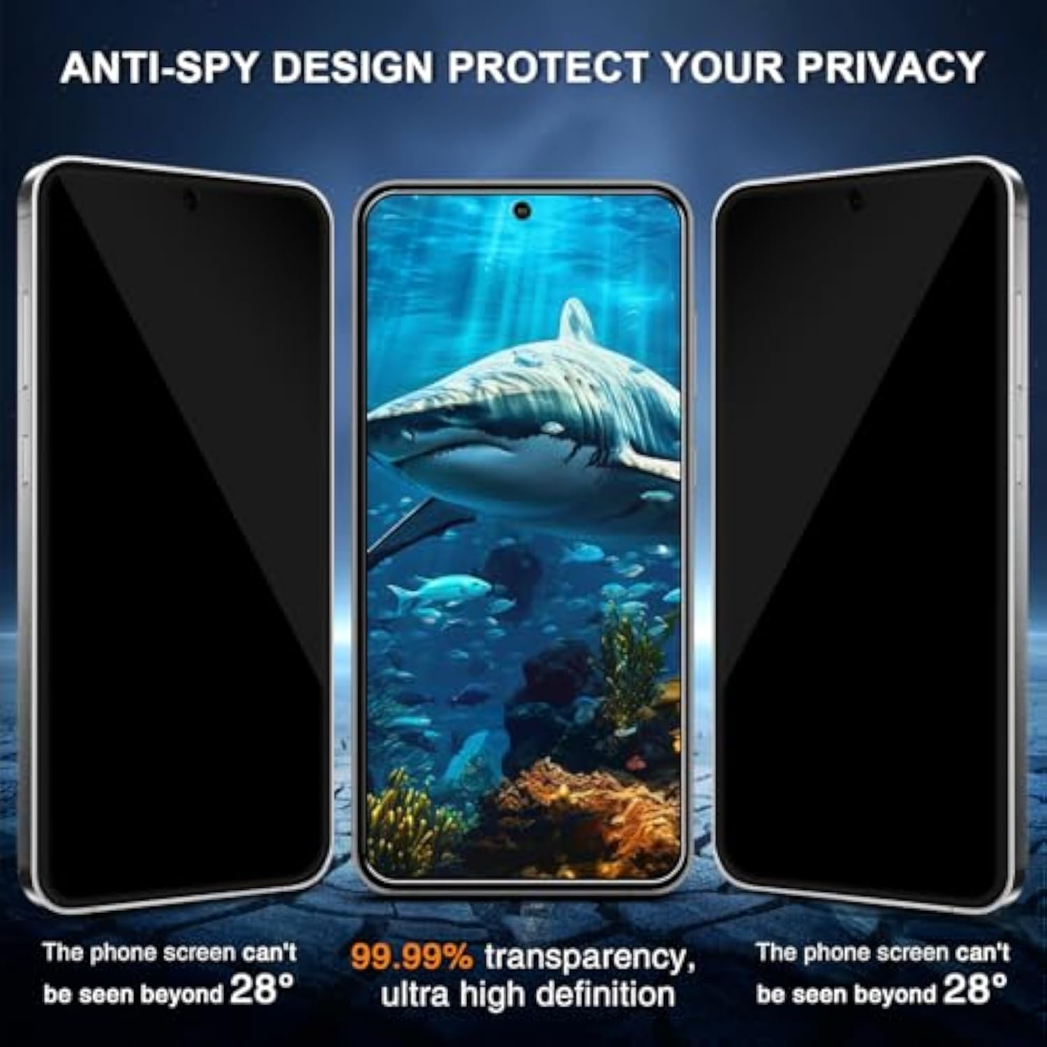 [3-Pack Privacy Screen Protector For Samsung Galaxy A56 5G Tempered Glass, Bubble Free, Easy To Install, 9H Hardness