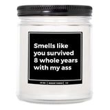 You Nique Designs 8Th Wedding Anniversary Candles For Husband & Wife 9Oz Candle, Bronze Year Surprise Gifts For Her & Him, 8Th Anniv Gifts - 8 Year Wedding Present Ideas (Mahogany Teakwood)