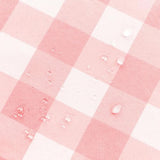 120" Pink & White Checkered Round Tablecloth – Waterproof, Stain-Resistant Fabric for Picnic and Parties
