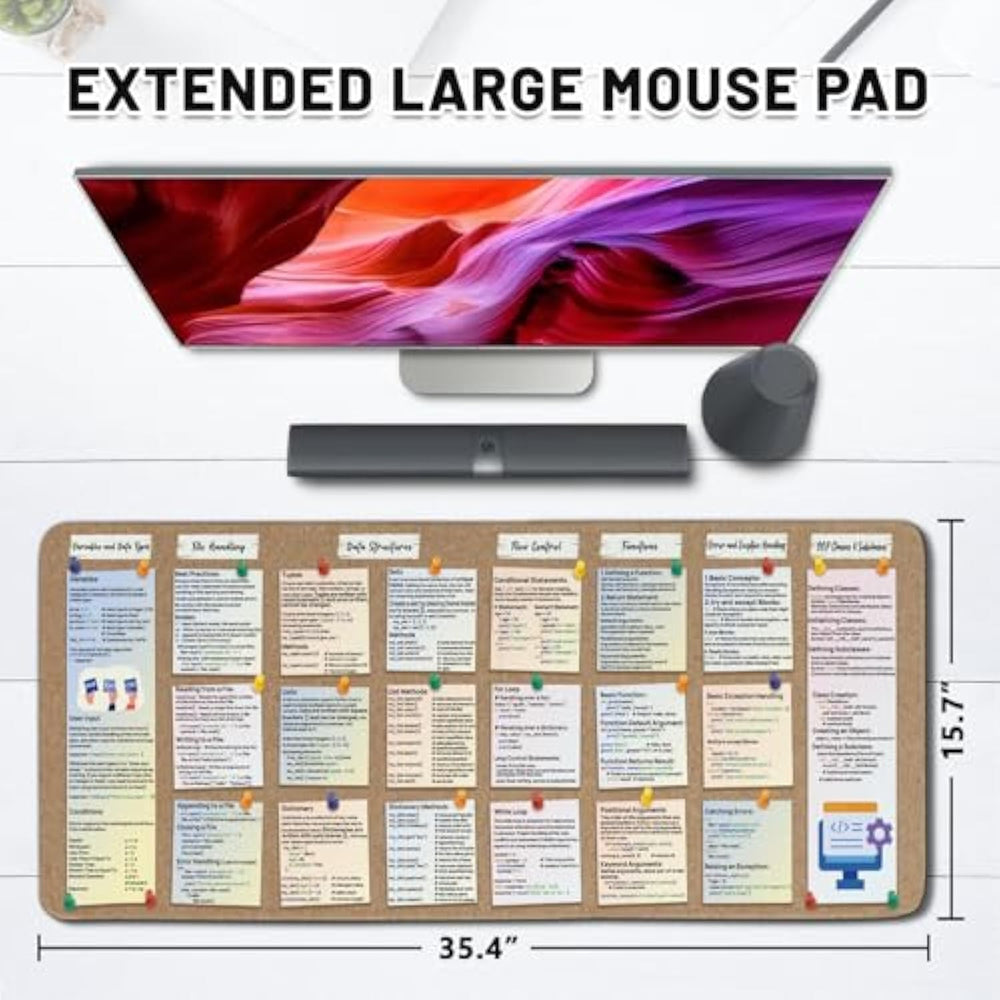 Mouse Pad Coding Gaming Mouse Pads, Python Programming Reference Mousepad Non-Slip Base ...