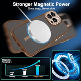For Iphone 16 Pro Max Case[Compatible With Magsafe]Shockproof Military-Grade Protection Support Magnetic Car Mount Slim Nonslip Translucent Matte Case For Iphone 16 Pro Max,Desert Titanium Gold