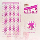 Hot Pink Bow Party Decor 2-Pack Foil Fringe Curtains Photo Booth Backdrop