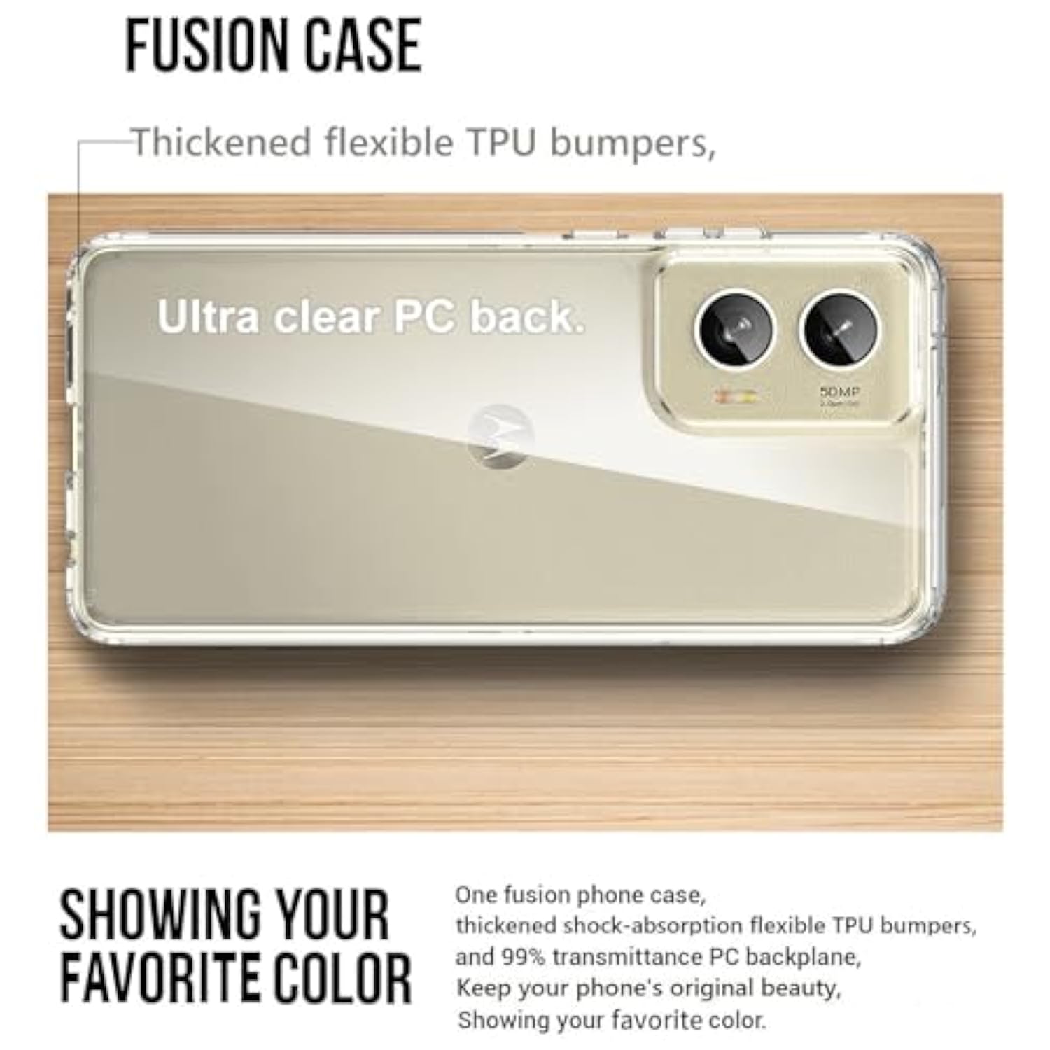 For Motorola Moto G-Stylus-5G-2024 Case: Military-Grade Shockproof Phone Cover With Tempered Glass Screen Protector, Anti-Scratch & Reinforced Bumpers - Crystal Clear