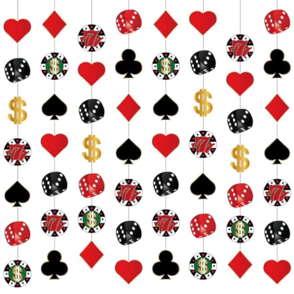 8 Pieces Casino Theme Party Decorations Casino Party Hanging Garlands Poker Hanging Banner Las Vegas Theme Card Garlands For Poker Night Birthday Supplies
