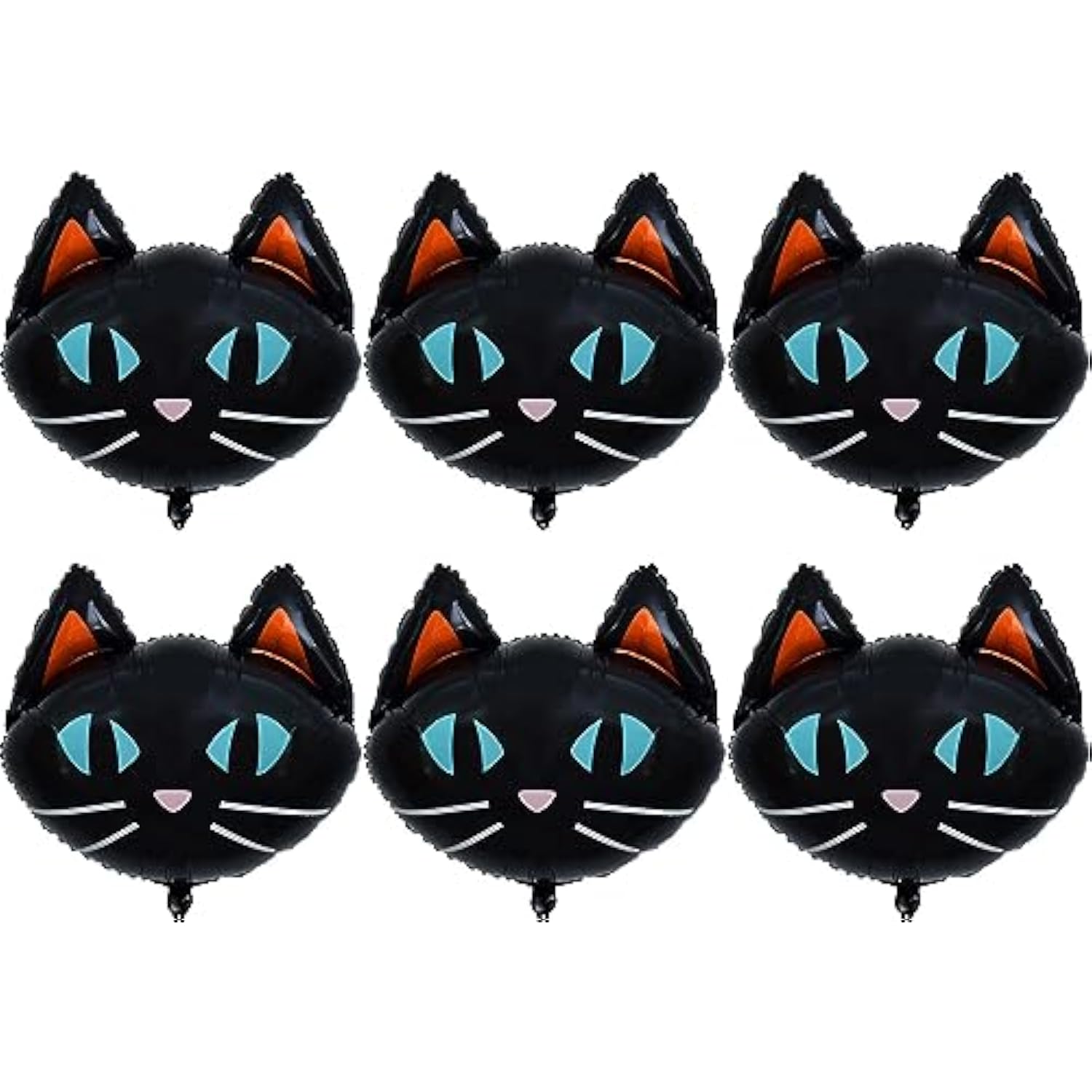 6Pc 25.6" Black Cat Halloween Foil Balloons – Party & Birthday Decorations