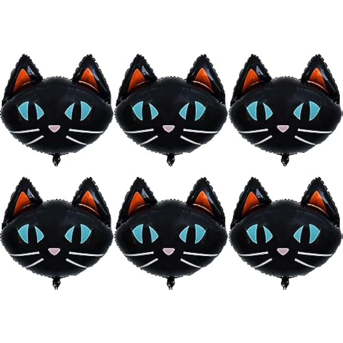 6Pc 25.6" Black Cat Halloween Foil Balloons – Party & Birthday Decorations