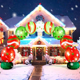 8.2 Ft Giant Christmas Inflatables Archway Christmas Blow Up Ball Arch With Built In Led Lights Lime Green Elf Balls Swi