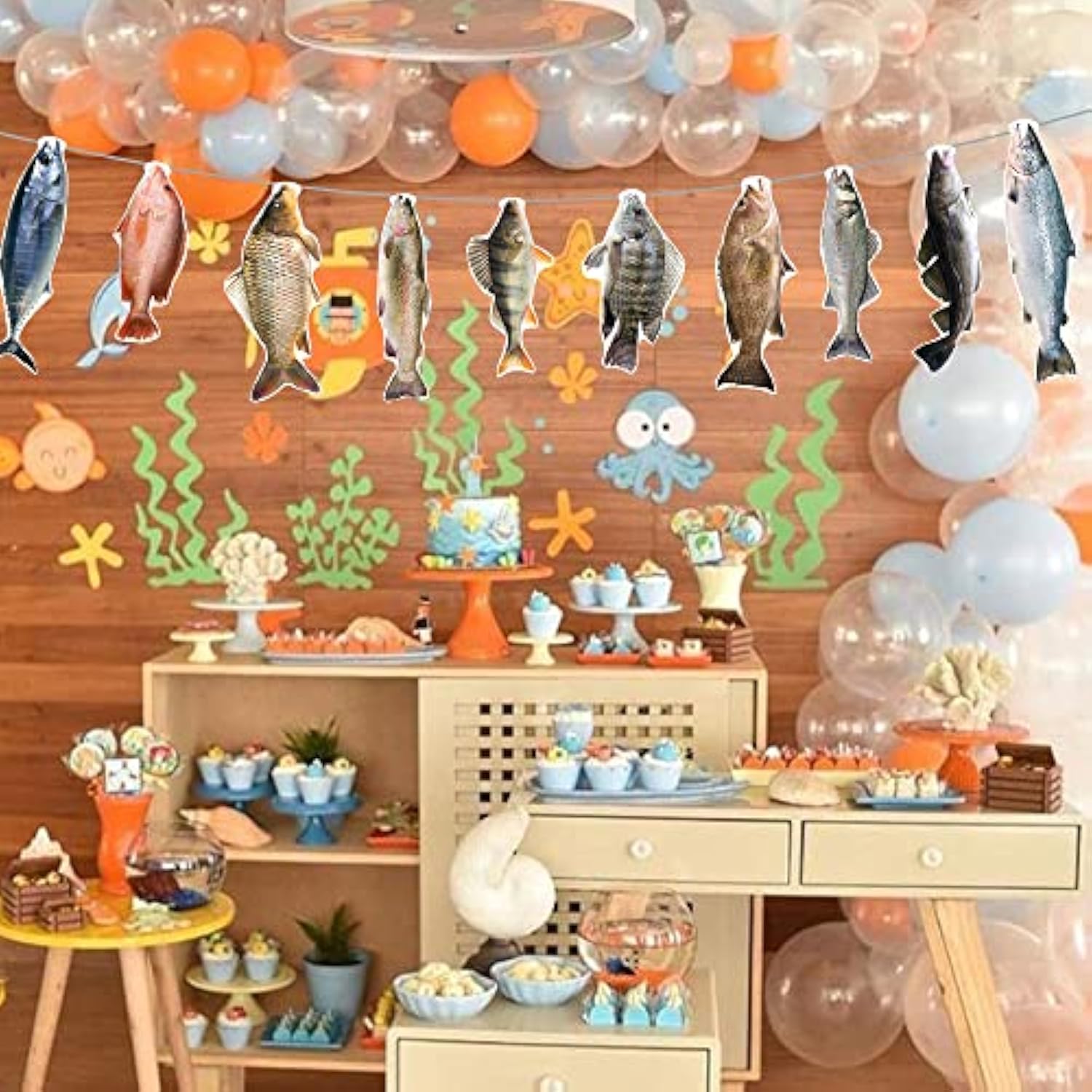 Gone Fishing String Hanging Banner For Birthday Welcome Home Vacation Family Reunion Bass Fishing Competition Freshwater Pond Outdoor Salt Water Tournament Retirement Barbecue Party Decoration (1