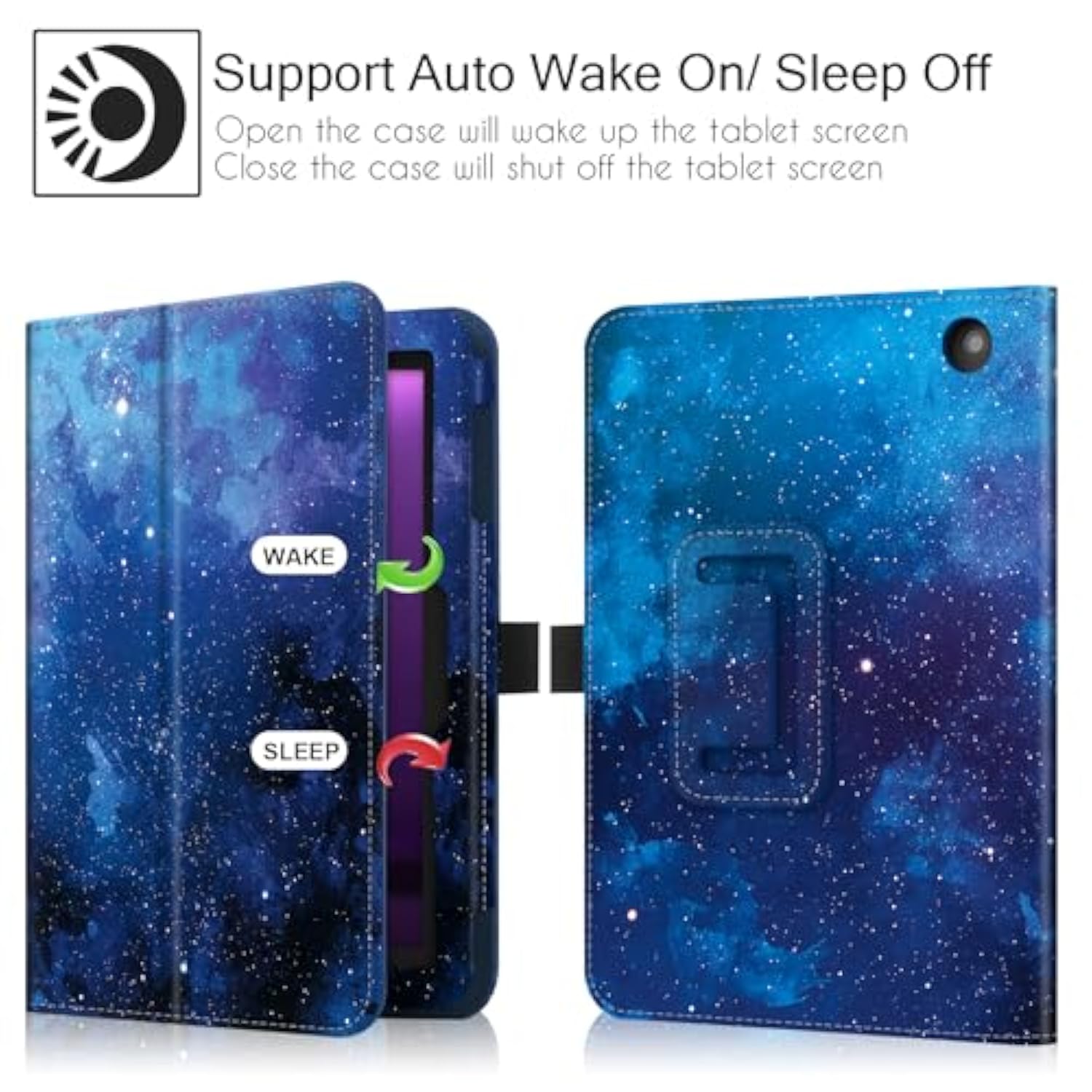 Folio Case Cover For 7Inch Fire 7 Tablet (12Th Generation, 2022 Release) Not Fit For Previous 7Th/9Th Genration (Blugaxy)
