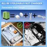 2 In 1 Gan Fast Charger 120W, 2025 New Retractable Scalable Super Fast Charger Module, All In 1 Foldable Charging Adapter Wall Plug For Phones (Orange)