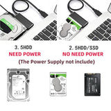 Cablecc Angled SATA 22 Pin to USB3.0 Adapter Cable for 2.5" 3.5inch Hard Disk